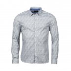 Chemise coupe ajustée Teddy Smith Carton Stret en coton mélangé blanc à motifs bleus et kaki