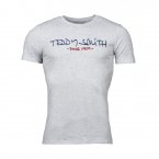 Tee-shirt col rond Teddy Smith Ticlass Basic en coton mélangé blanc floqué