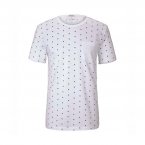 Tee-shirt col rond Tom Tailor en coton blanc à carreaux bleu marine
