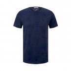 Tee-shirt col rond Tom Tailor en coton bleu marine à motifs bleu nuit