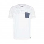 Tee-shirt col rond Tom Tailor en coton blanc à micros motifs bleu marine