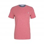 Tee-shirt col rond Tom Tailor en coton rouge à fines rayures blanches