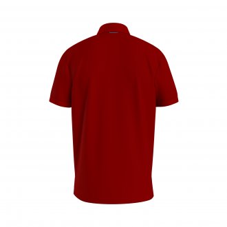 Polo Tommy Hilfiger Flag en coton piqué rouge brodé