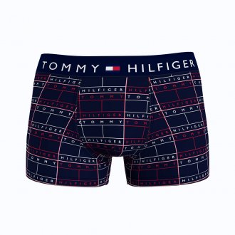 Boxer Tommy Hilfiger en coton stretch bleu marine à motifs rouges et blancs