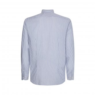 Chemise Tommy Hilfiger en coton blanc à rayures verticales bleues