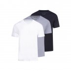 Lot de 3 tee-shirts Hugo Boss en coton blanc, gris chiné et noir