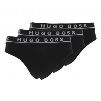 Lot de 3 slips Hugo Boss en coton stretch noir