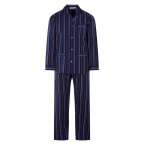 Pyjama long Christian Cane Ideon en coton bleu marine à rayures