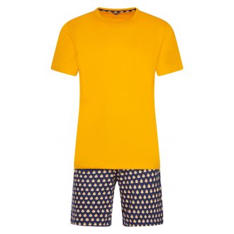 Pyjama court Hom Grimaud en coton jaune