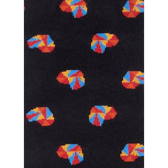 Paire de chaussettes Hom en coton stretch mélangé noir à motifs coeurs multicolores