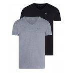 Lot de 2 tee-shirts Kaporal en coton stretch gris chiné et noir