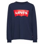 Tee-shirt manches longues col rond Levi's® Junior en coton bleu marine floqué