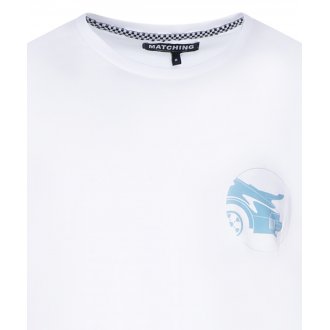 Tee-shirt col rond Matching en coton biologique blanc
