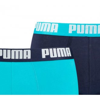 Lot de 2 Boxers Puma Underwear en coton stretch bleu turquoise et bleu nuit
