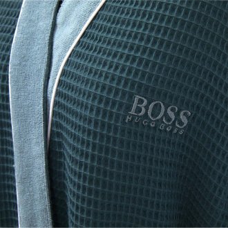 Peignoir Boss en coton bleu nid d'abeille