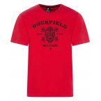 Tee-shirt col rond Ruckfield en coton organique rouge floqué