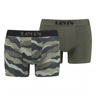 Boxers Levi's® en coton stretch camouflage et kaki, lot de 2