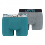 Boxers Levi's® en coton stretch noir et gris, lot de 2