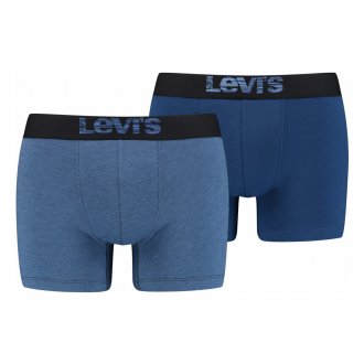 Boxers Levi's® en coton stretch bleu marine et bleu, lot de 2