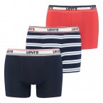Boxers Levi's en coton stretch bleu marine et orange, lot de 3