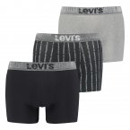 Coffret de 3 boxers Levi's® en coton stretch noir et gris