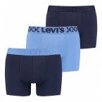 Boxers Levi's en coton stretch bleu marine et bleu, lot de 3