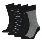 Chaussettes Levi's® coton stretch noires et grises, lot de 4