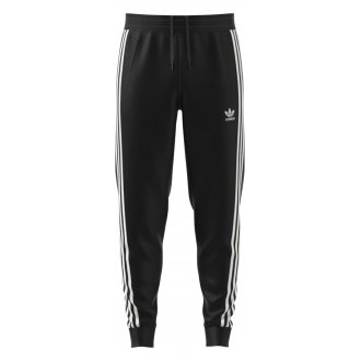 Pantalon de jogging à bandes blanches adidas en coton noir