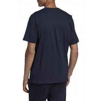 Tee shirt adidas imprimé logo en coton bleu marine