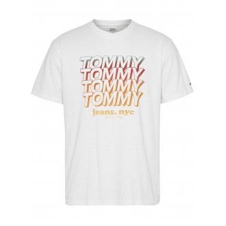 T-shirt Tommy Hilfiger droit en coton blanc avec un col rond