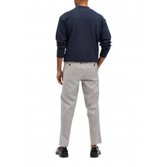 Pantalon Selected coupe chino en coton biologique gris à jambes 7/8