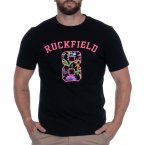 T-shirt col rond Ruckfield en coton noir avec manches courtes avec logo brodé