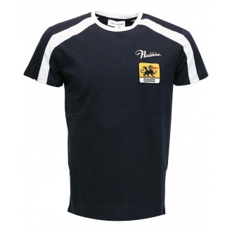 T-shirt Redskins en coton bleu marine col rond à manches courtes avec bandes blanches