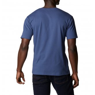 T-shirt Columbia droite bleu avec manches courtes et col rond