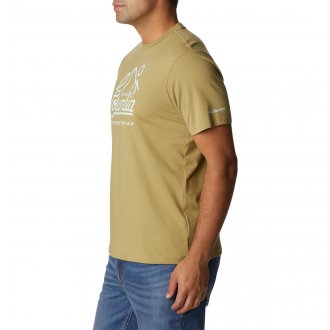 T-shirt Columbia droite beige avec manches courtes et col rond