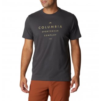 T-shirt Columbia regular noir avec manches courtes et col rond