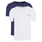 Lot de 2 t-shirts col rond Emporio Armani en coton blanc et bleu marine