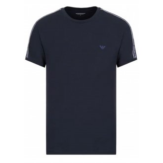 T-shirt col rond Emporio Armani en coton bleu marine