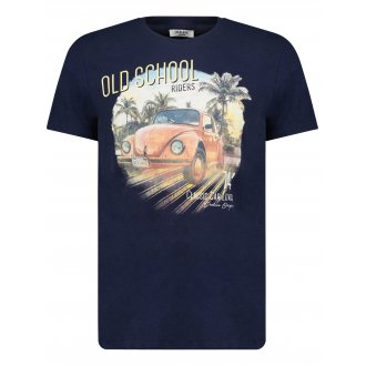 T-shirt col rond Deeluxe Junior en coton bleu marine