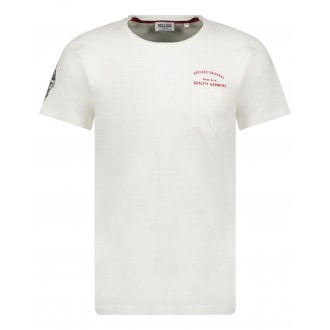 T-shirt col rond Deeluxe en coton blanc