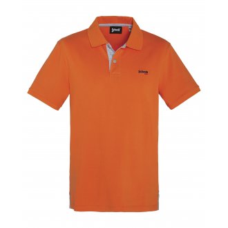 Polo Schott régular orange avec manches courtes et col polo