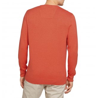 Pull col rond Tom Tailor en coton corail