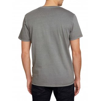 T-shirt Tom Tailor droite avec des manches courtes et un col rond gris