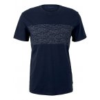 T-shirt Tom Tailor regular avec des manches courtes et un col rond marine