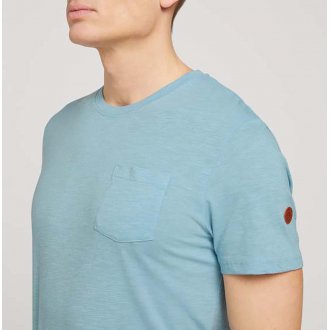 T-shirt Tom Tailor regular à manches courtes et col rond bleu ciel