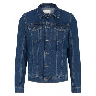 Veste en jean col français Tom Tailor en coton bleu indigo