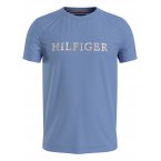 Tee-shirt col rond Tommy Hilfiger en coton bleu floqué