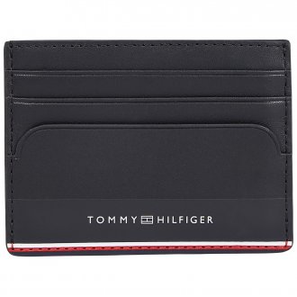 Porte-cartes Tommy Hilfiger en cuir noir floqué