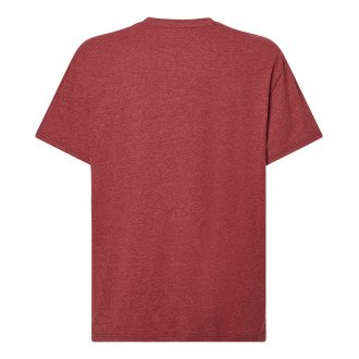 T-shirt col rond Tommy Hilfiger en coton mélangé bordeaux chiné floqué
