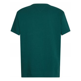 T-shirt col rond Tommy Hilfiger en coton organique vert sapin brodé